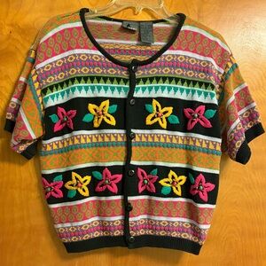 Colorful Floral Patterned Women's Sweater